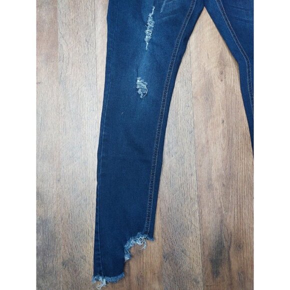 Paper Cocoon Junior Womens Jeans Size 3 Skinny Denim Blue Mid Rise Distressed - Picture 6 of 16